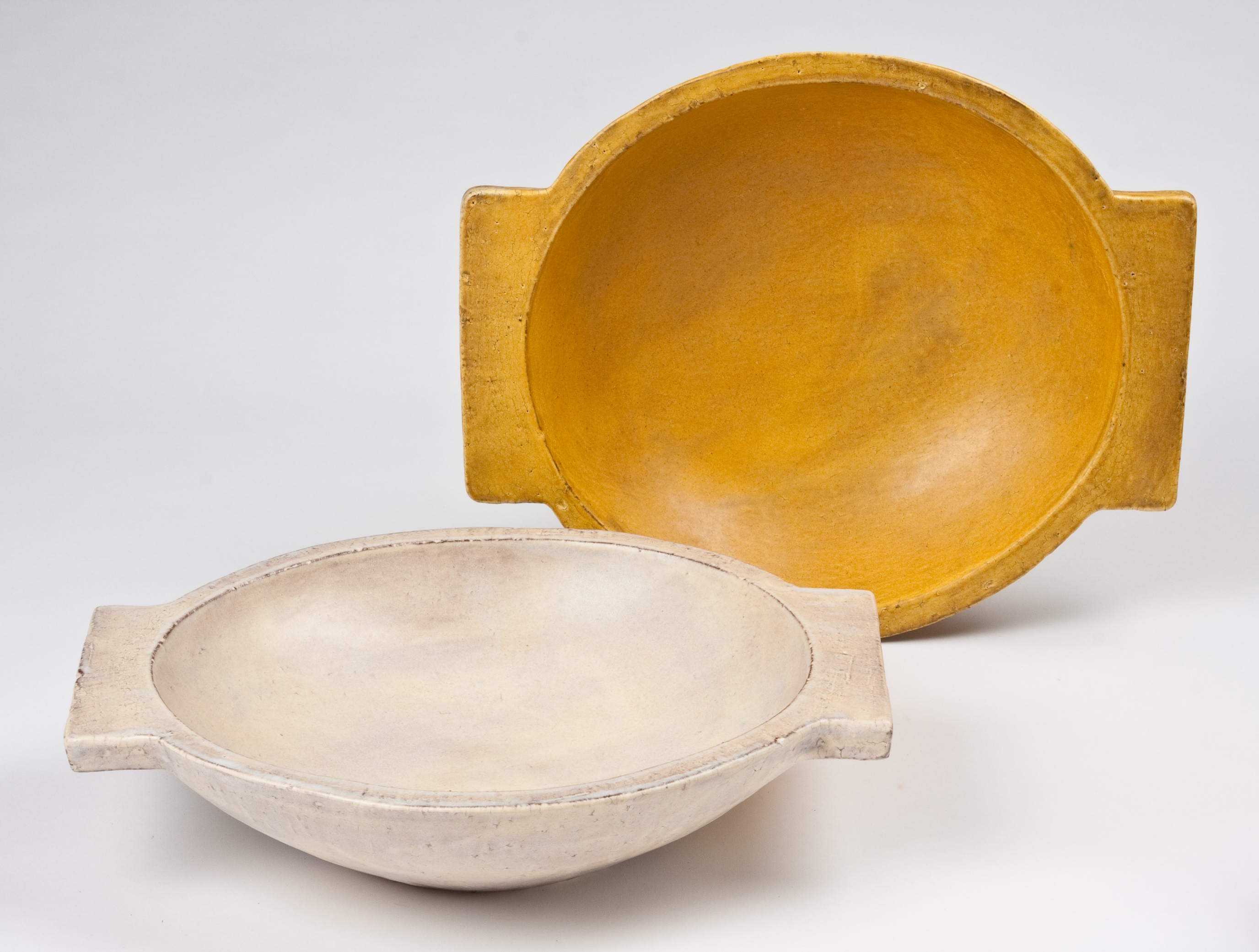 Pair of Bowls, hand-built earthenware