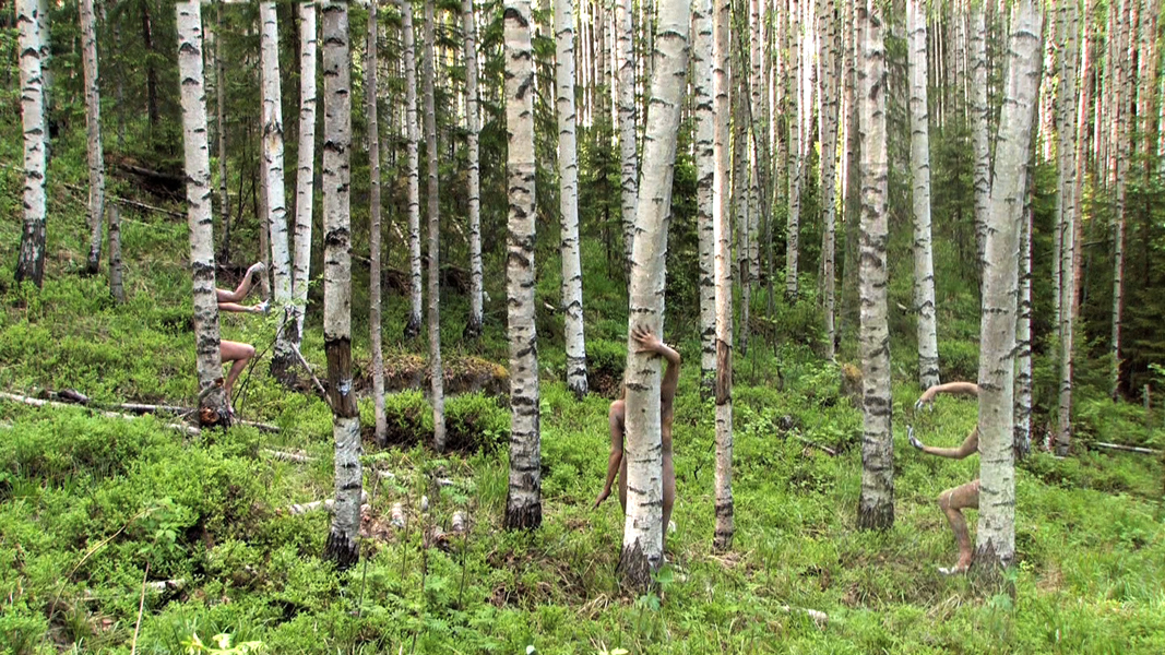“Mettä vuoti kuivat kuuset” (From the dried-out fir leaked honey). Video-performance, Finland, 2011. HD Video still.