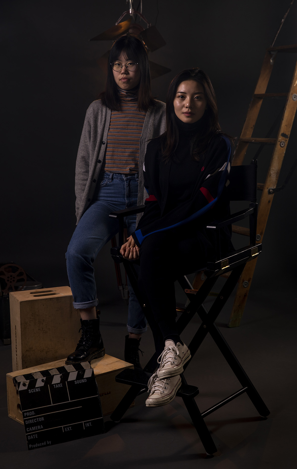 Senior film studies major Fanxi Sun of Zhejiang, China, and senior digital storytelling major Roxanne of Wan Weishan, China, realized their big-screen dreams at Mizzou. Photo by Michael Cali